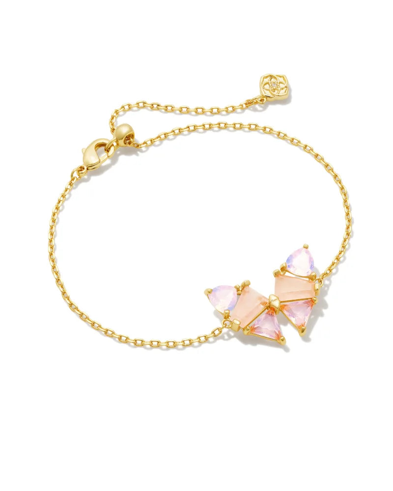 Blair Butterfly Gold Chain Bracelet - Pink