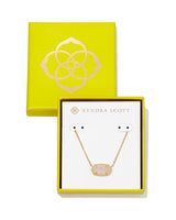 Elisa Gold Pendant Necklace with Gift Box - Iridescent Drusy