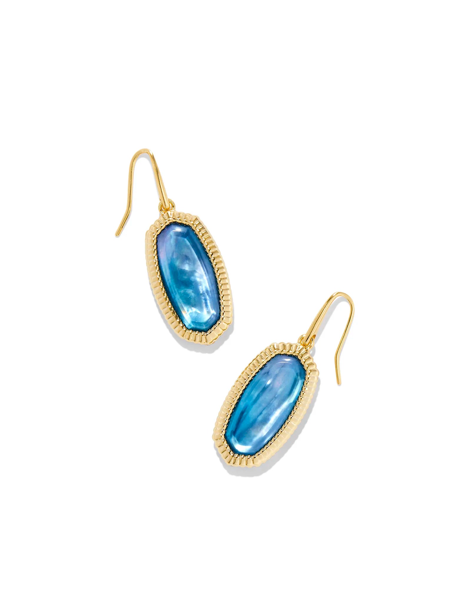 Dani Ridge Gold Frame Drop Earrings - Watercolor Illusion