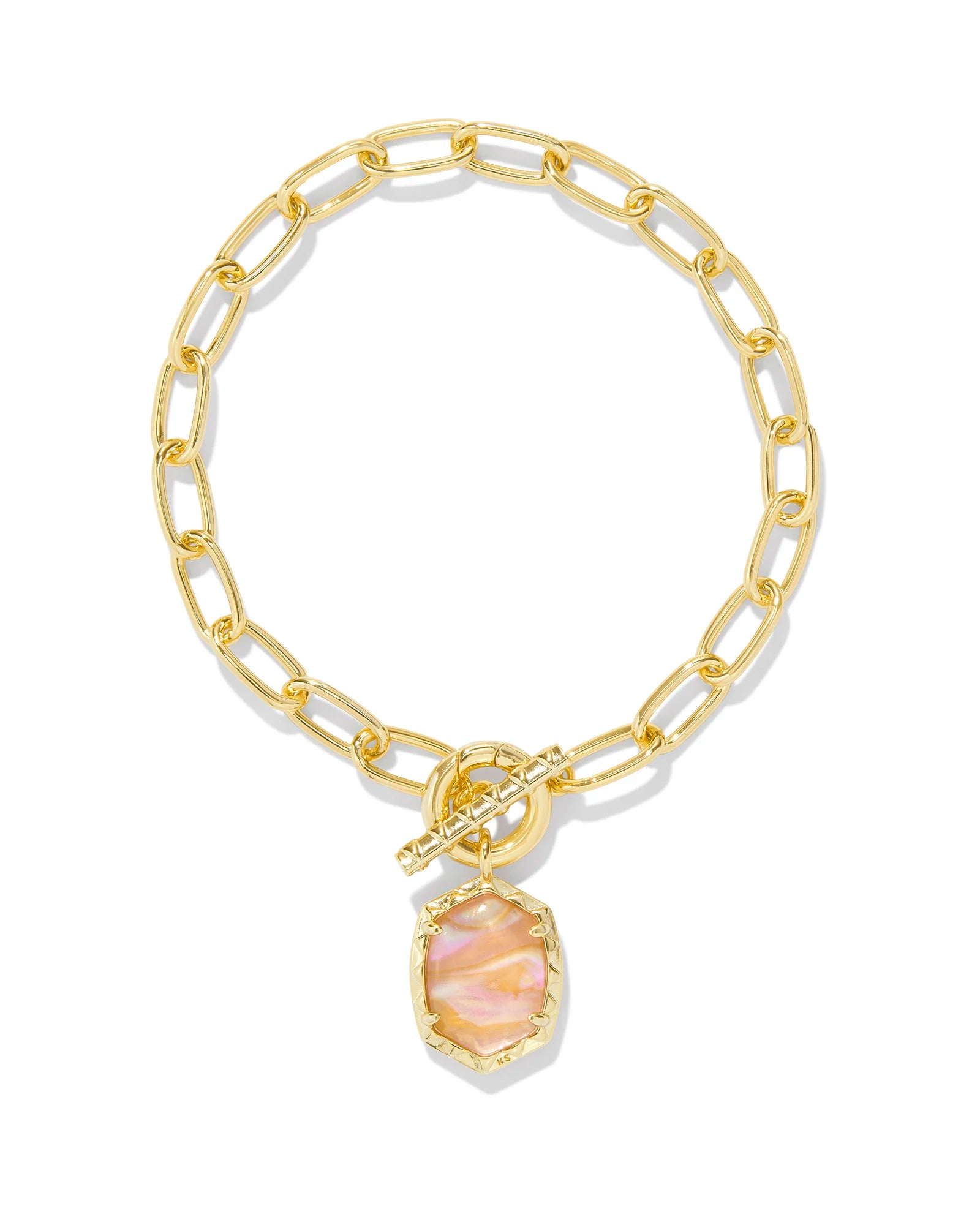 Daphne Gold Link & Chain Bracelet - Abalone