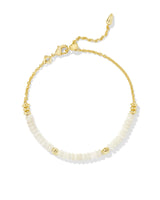 Deliah Gold Delicate Chain Bracelet - Ivory Mother-of-Pearl