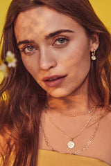 Medallion Coin Gold Triple Strand Necklace