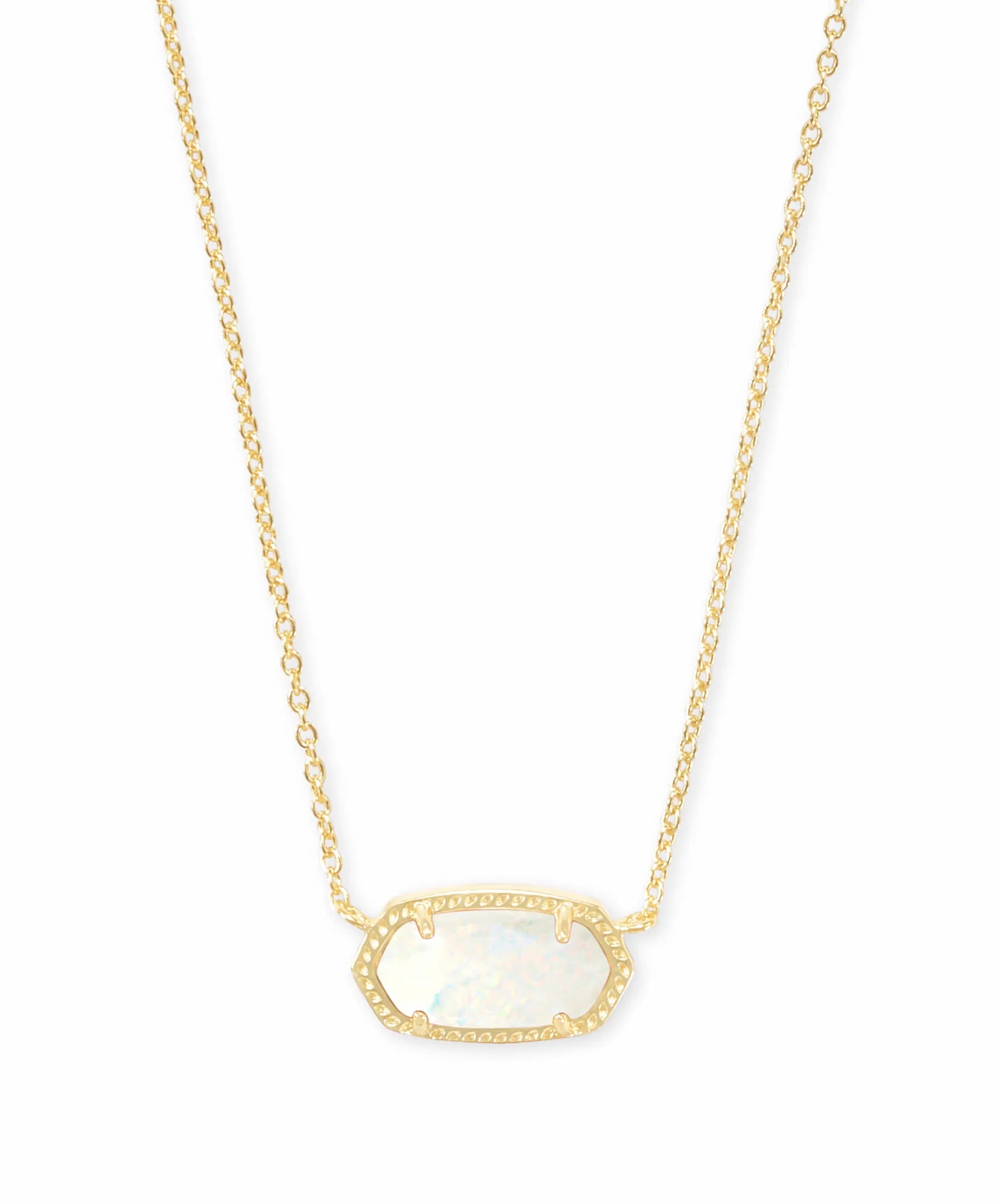 Elisa Gold Necklace - White Opal