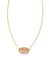 Elisa Gold Necklace - Light Pink Iridescent Abalone