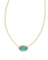 Elisa Ridge Gold Frame Necklace - Watercolor Illusion