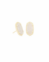 Ellie Gold Stud Earrings - Iridescent Drusy