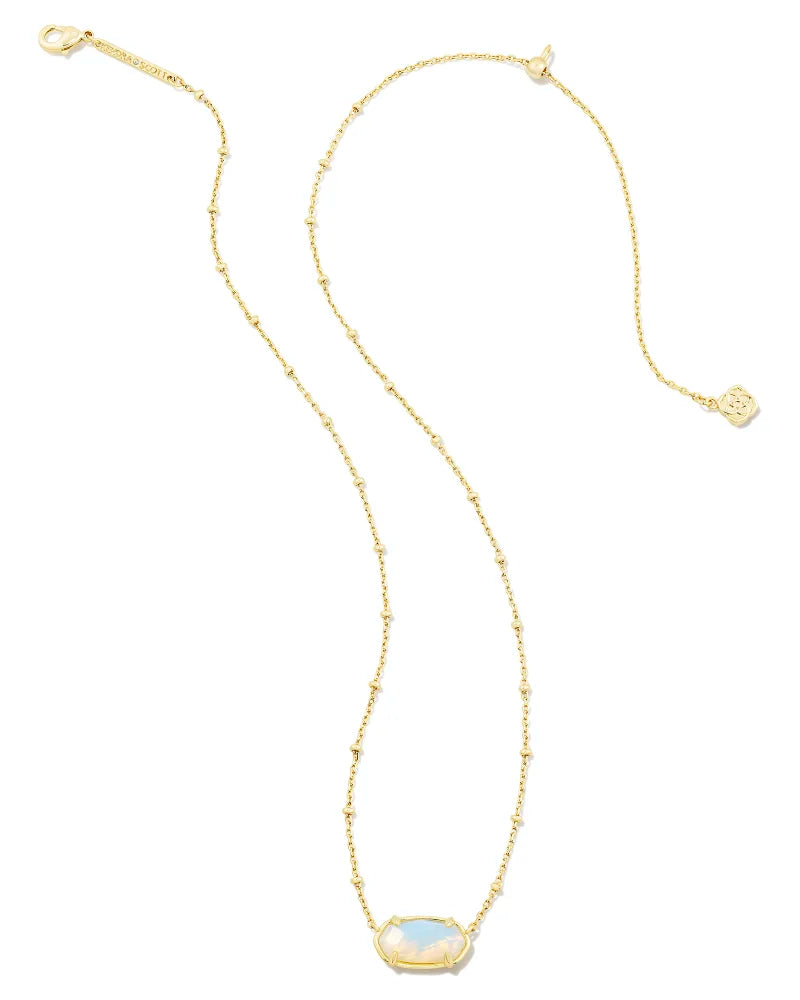 Elisa Gold Faceted Pendant Necklace - Opalite Illusion