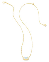 Elisa Gold Faceted Pendant Necklace - Opalite Illusion