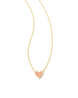 Framed Ari Heart Pendant Necklace - Light Pink Drusy