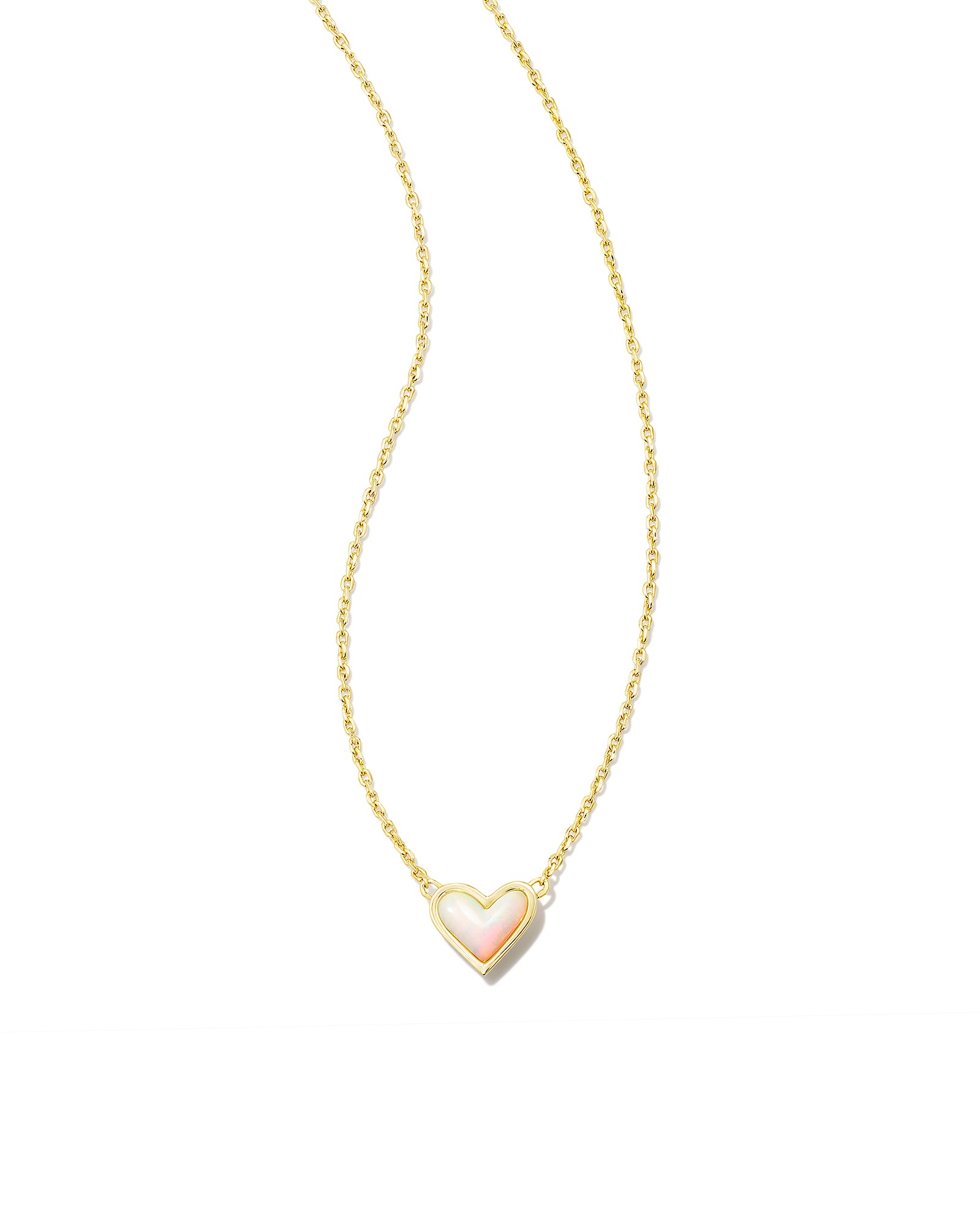 Framed Ari Heart Pendant Necklace - White Opalescent