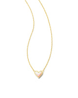 Framed Ari Heart Pendant Necklace - White Opalescent