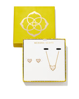 Ari Heart Gold Gift Set-Iridescent Drusy