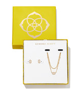 Emilie Gold Necklace & Earrings Gift Set-Iridescent Drusy