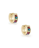 Jack Gold Huggie Earrings - Jewel Tone Mix