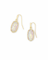 Lee Gold Drop Earrings - Dichroic Glass