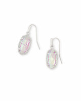 Lee Rhodium Drop Earrings - Dichroic Glass