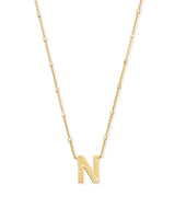 Letter N Gold Pendant Necklace