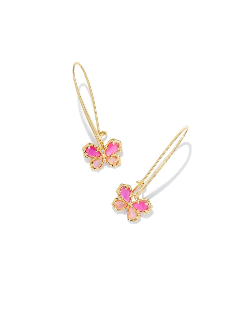 Mae Butterfly Gold Wire Drop Earrings - Azalea Illusion