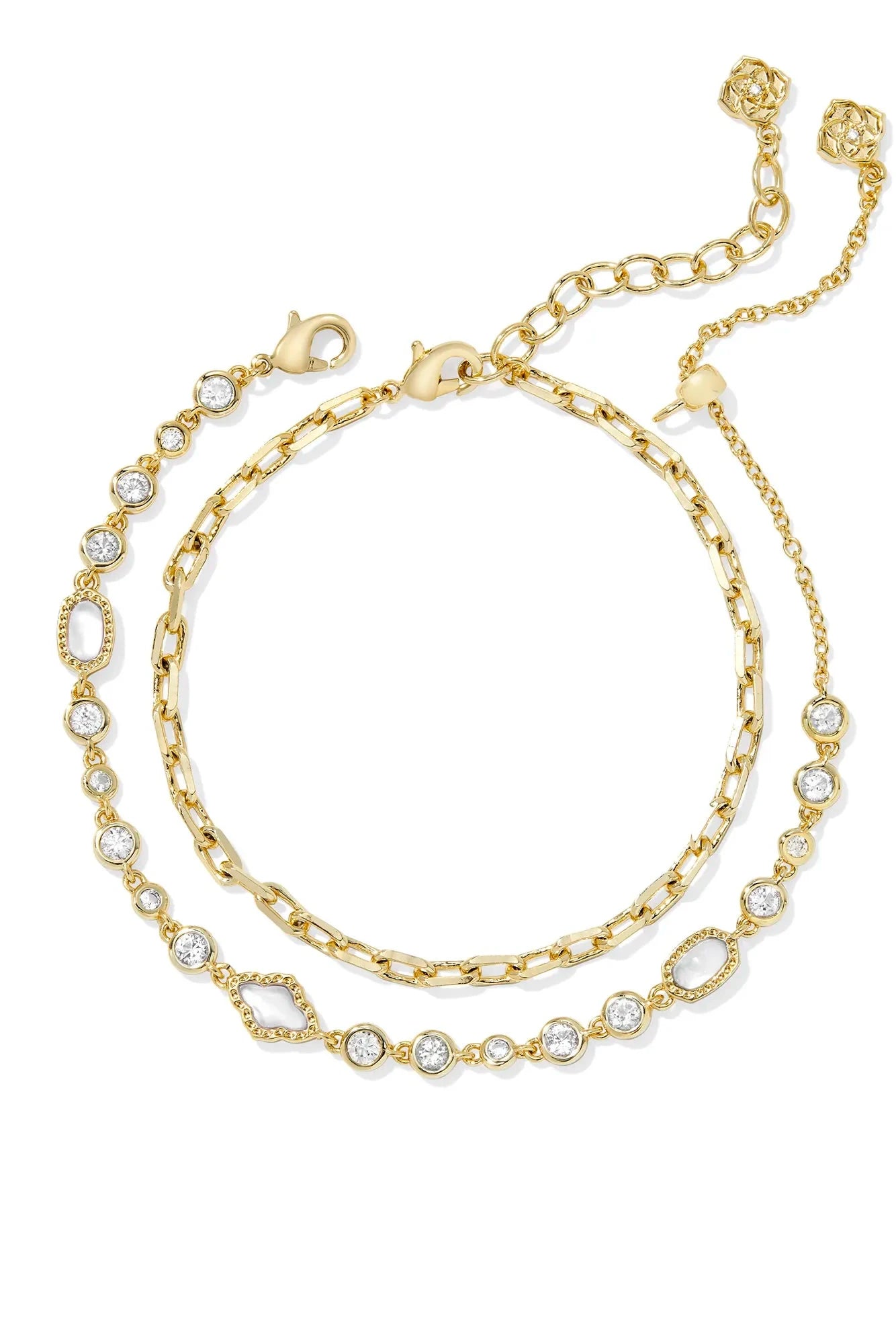 Mini Elisa Abbie Gold Set of 2 Delicate Chain Bracelets