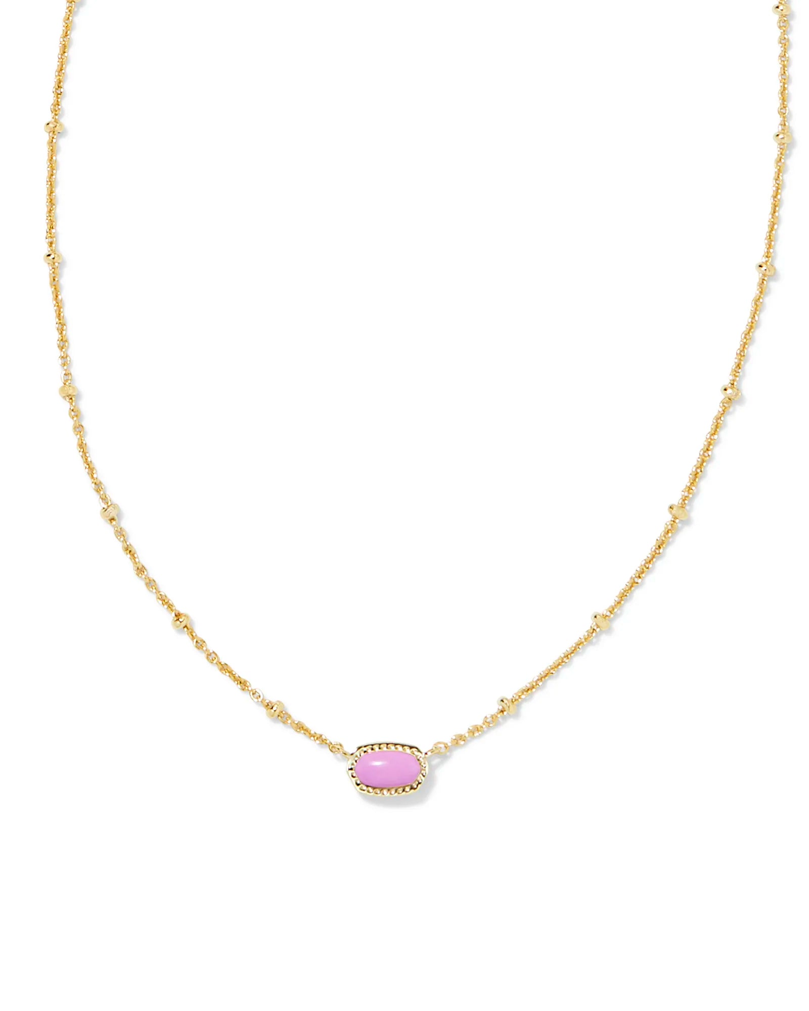 Mini Elisa Satellite Gold Pendant Necklace - Fuchsia Magnesite