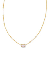 Mini Elisa Satellite Gold Pendant Necklace - Opalite Crystal