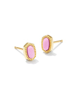 Mini Ellie Gold Stud Earrings - Fuchsia Magnesite