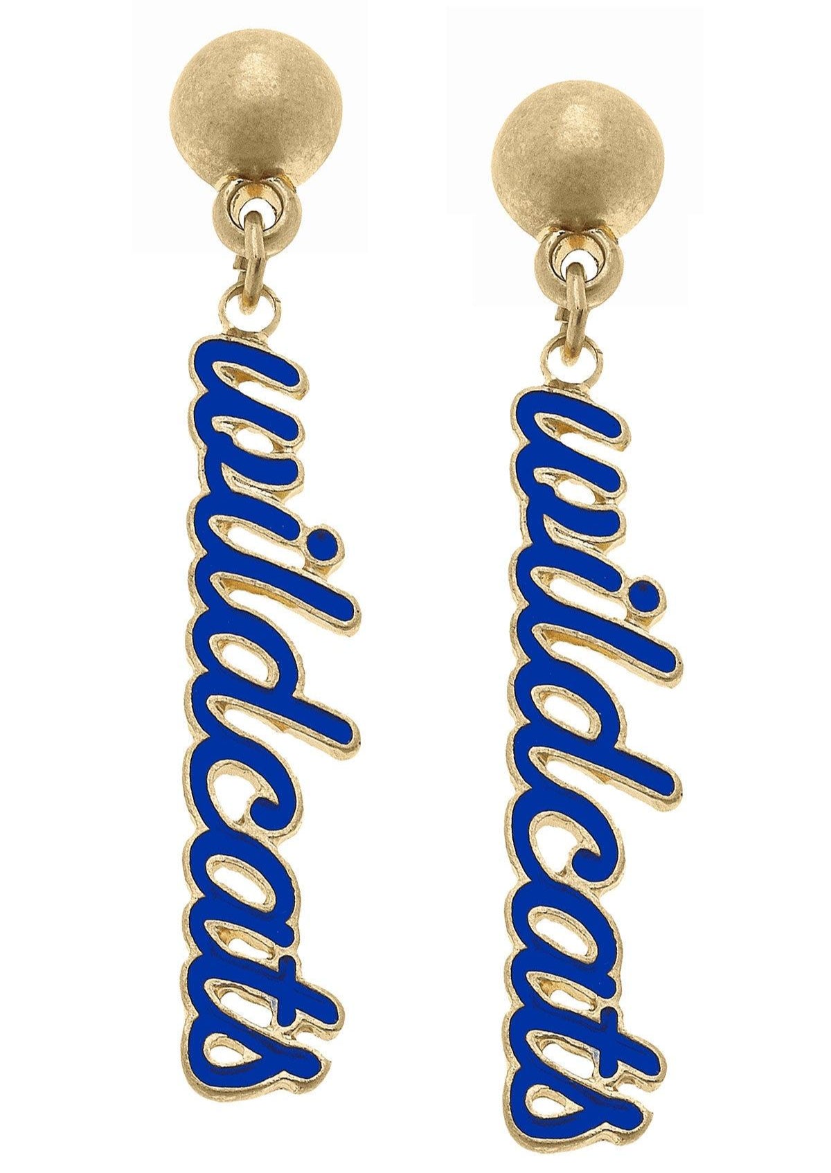 Wildcats Script Drop Earrings