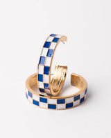 Sunny Small Blue & White Earrings