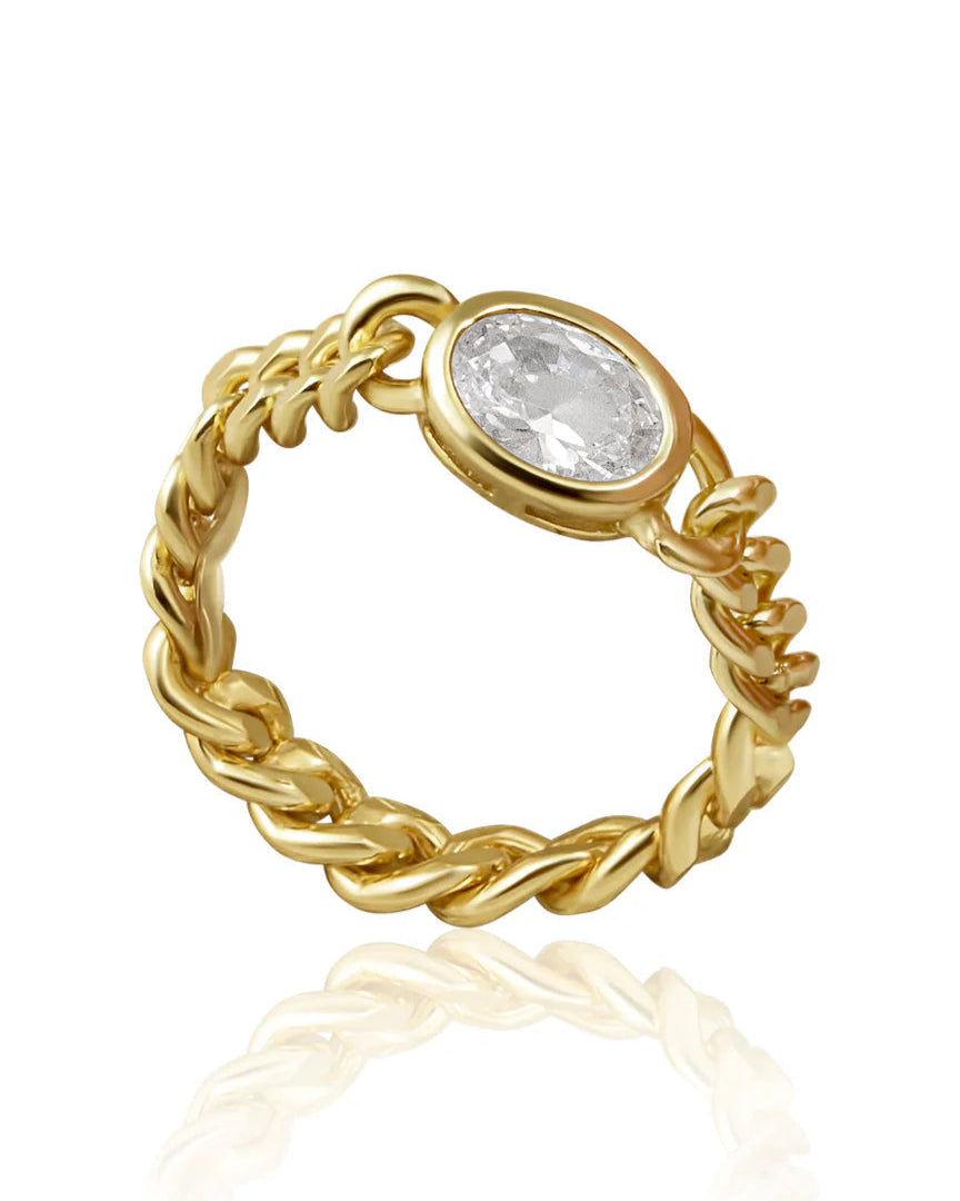 Oval Bezel Chain Ring
