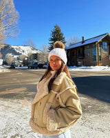 Leather Jacket with Faux Fur Collar