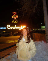 Leather Jacket with Faux Fur Collar