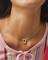 Letter D Gold Pendant Necklace