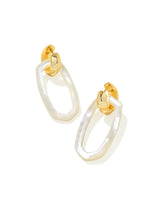 Danielle Gold Convertible Link Earrings-Ivory Mother-of-Pearl