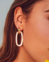 Danielle Gold Convertible Link Earrings-Ivory Mother-of-Pearl