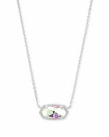 Elisa Rhodium Necklace-Dichroic Glass