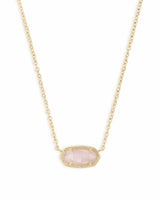Elisa Gold Necklace-Rose Quartz