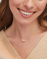 Elisa Gold Necklace-Rose Quartz