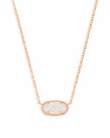 Elisa Gold Necklace - Rose Gold Iridescent Drusy