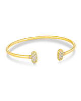 Grayson Gold Cuff Bracelet-White Crystal