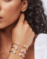 Grayson Gold Cuff Bracelet-White Crystal