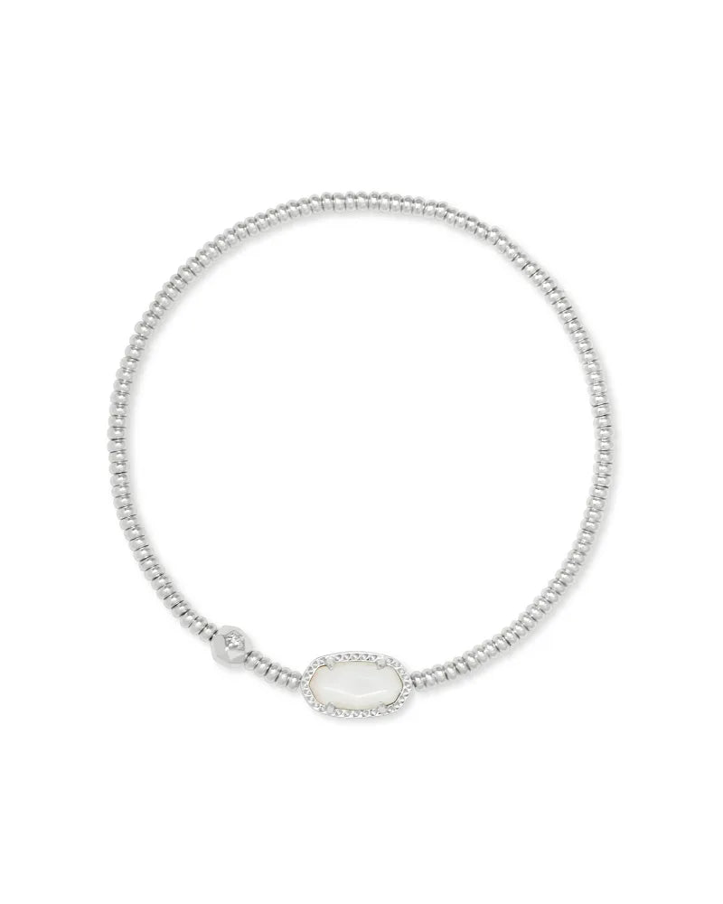 Grayson Rhodium Stretch Bracelet-Ivory Mother-of-Pearl