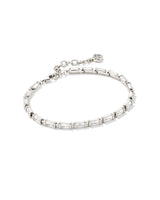 Juliette Rhodium Delicate Chain Bracelet-White Crystal