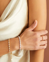 Juliette Rhodium Delicate Chain Bracelet-White Crystal
