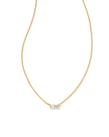 Juliette Gold Pendant Necklace-White Crystal