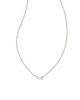 Juliette Rhodium Pendant Necklace-White Crystal