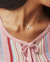 Letter K Gold Pendant Necklace