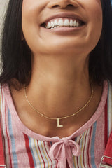 Letter L Gold Pendant Necklace