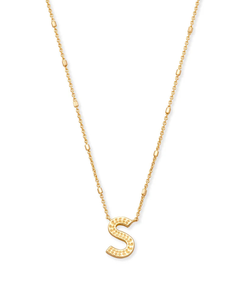 Letter S Gold Pendant Necklace
