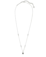 Nola Rhodium Short Pendant Necklace-Platinum Drusy