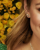 Nola Silver Stud Earrings-Platinum Drusy